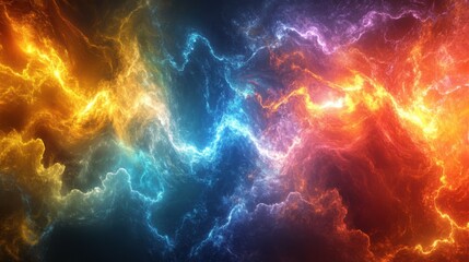 Fractal light explosion with dynamic color gradients, ethereal cosmic energy burst, vibrant sci-fi glow, ultra-detailed