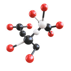 3D Representation of Amino Acid, Detailed molecular structure, PNG format, Transparent background for versatile applications