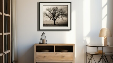 photograph black square frame in room