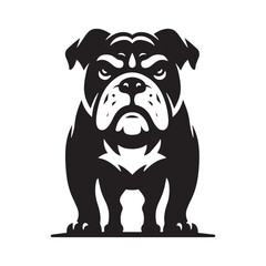 Stylish Bulldog silhouette for pet lovers and artists - Bulldog illustration - minimal Bulldog vector - dog silhouette
