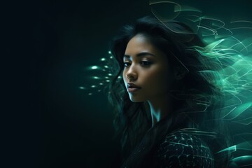 Digital abstract background futuristic technology portrait.