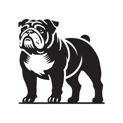 Powerful Bulldog silhouette with strong curves and lines - Bulldog illustration - minimal Bulldog vector - dog silhouette
