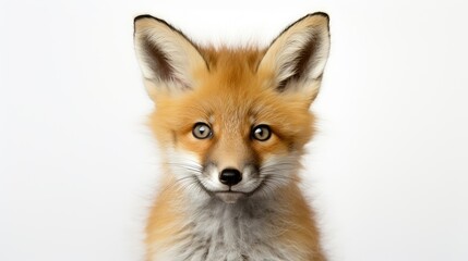 Fototapeta premium up baby fox white background