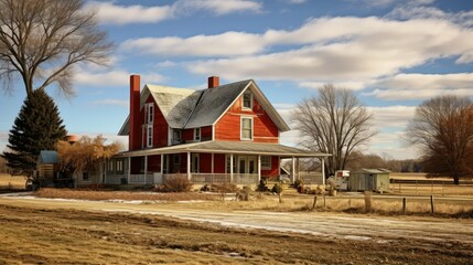 Obraz premium countryside midwest house