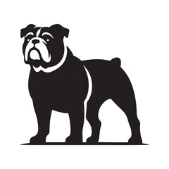 Strong Bulldog silhouette capturing its powerful stance - Bulldog illustration - minimal Bulldog vector - dog silhouette
