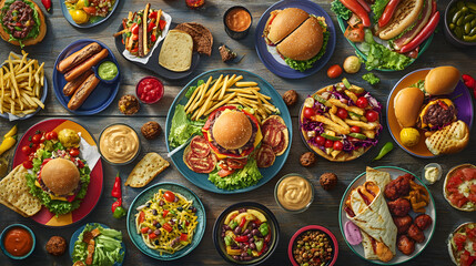 A Delicious Medley of Quick Food Choices for Every Taste - From Savory Fast-Food Classics to Fresh, Nutritious Options