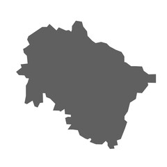Fototapeta premium A vector gray map of the Uttarakhand State of India. 