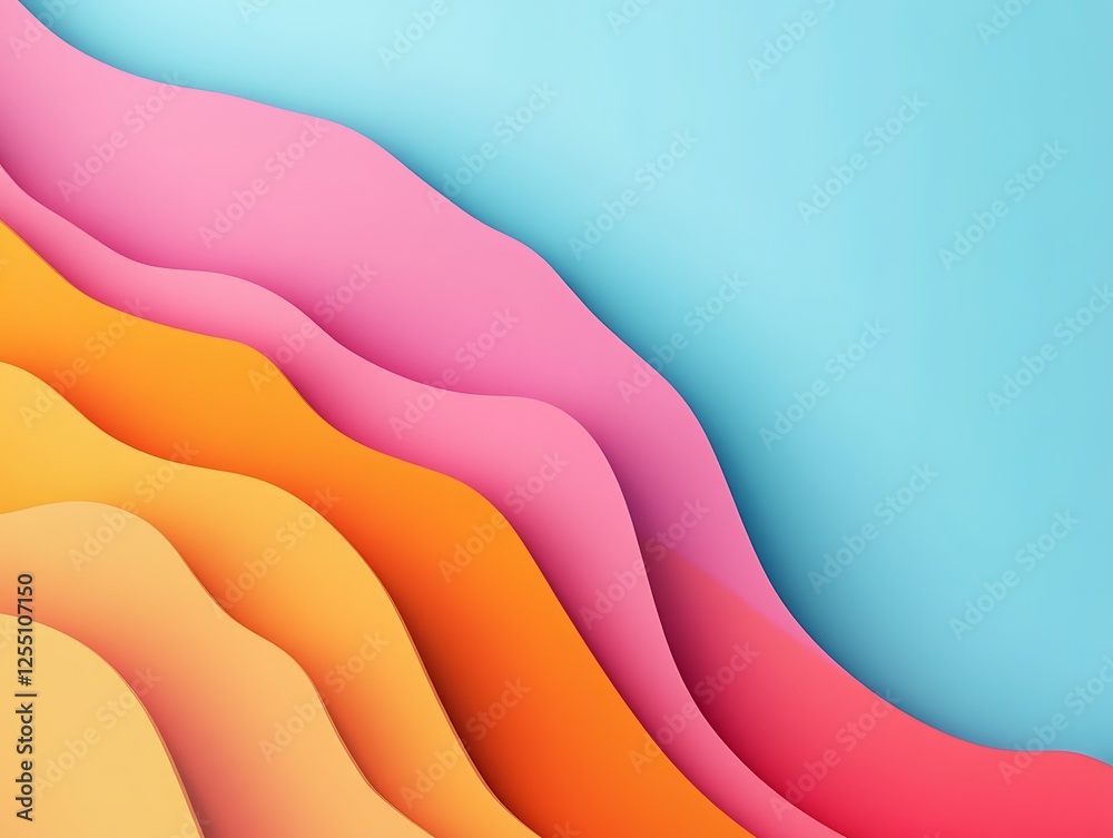 Poster abstract colorful wavy layers background