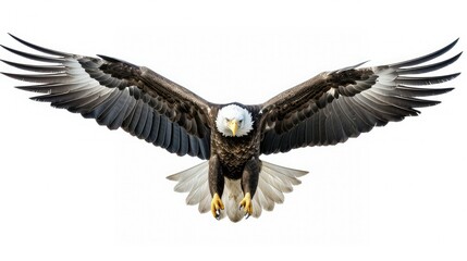 Obraz premium soaring eagle white background