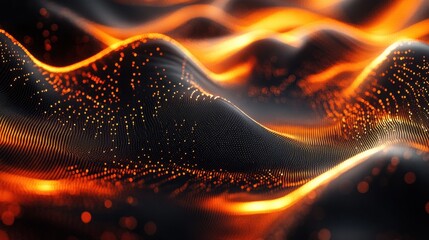 A futuristic, dark textured background with glowing orange lines, ideal for technology-themed designs.