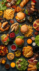 A Delicious Medley of Quick Food Choices for Every Taste - From Savory Fast-Food Classics to Fresh, Nutritious Options