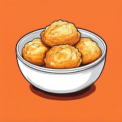 an AI Image Generator, Golden Fried Snacks in a Bowl