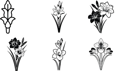 set of vector flowers