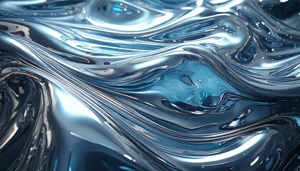 金属質,光沢,流動的,液体,波紋,反射,未来的,鏡面,幻想的,デジタルアート,抽象アート,SF,近未来,青銀,滑らか