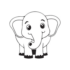 cute elephant silhouette vector 