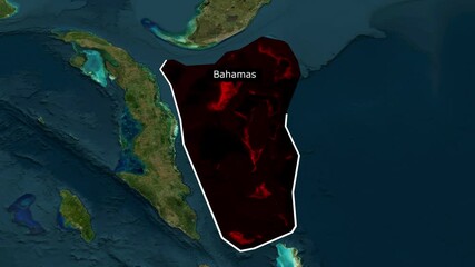Country Bahamas on World Map