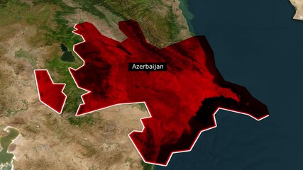 Country Azerbaijan on World Map