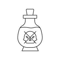 poison lineal icon with white background vector stock illustration