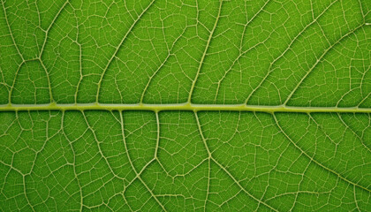 Obraz premium Tree Leaf Veins Close-Up with Intricate Network Patterns and Soft Green Color