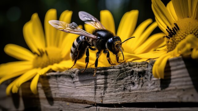 hover carpenter bee wood