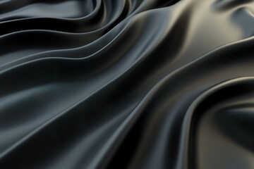 Naklejka premium Smooth black fabric drapes elegantly creating a luxurious and sophisticated appearance