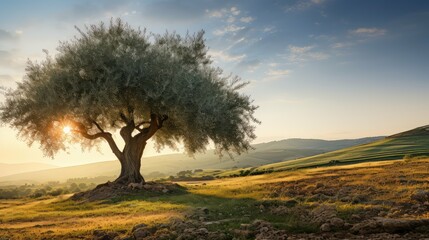 Fototapeta premium grove olive tree isolated