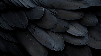 Obraz premium Dark Vulture Feathers Displaying Intricate Details on Textured Surface