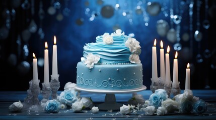 decorated blue celebration background