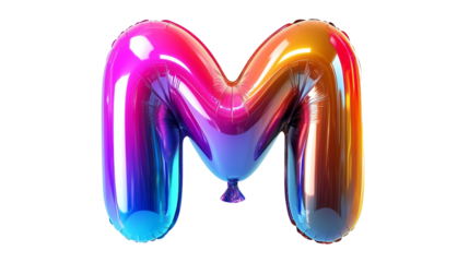 Stunning 3D Letter M Balloon Design: Vivid Colors and Gradient Effect