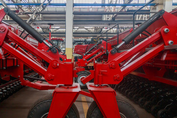 Fototapeta premium Close view of a modern direct seeding seeder.
