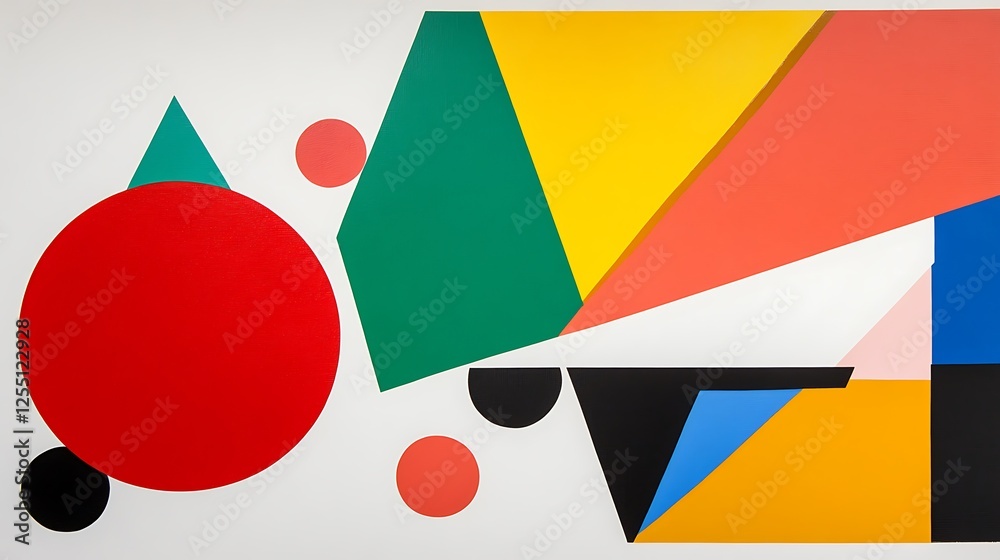 Aufkleber Abstract geometric shapes composition on white background. Possible use for website background, presentation, or design element