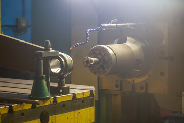 Special equipment in the workshop of a plant producing agricultural machinery.