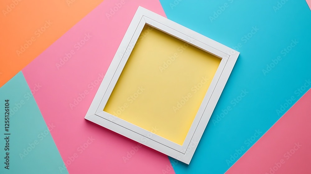Poster white frame on colorful background