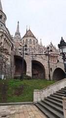 Fortification of the Fisherman’s Bastion with its turrets and staircases and with the Matthias...