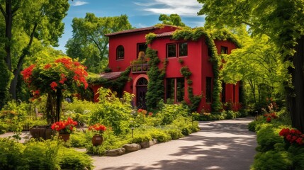 Obraz premium lush red building