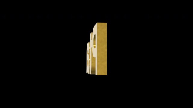 Sahrawi peseta currency symbol, golden money sign. Presentations on Business, Financial, and Marketing Concepts. 3D rendering.