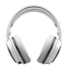 Sleek white headphones with cushioned ear pads designed for comfort and an immersive audio experience.