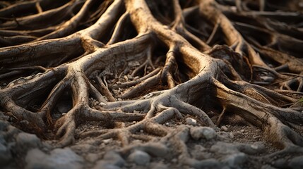 texture tree roots close up
