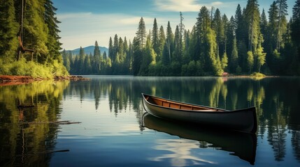 Obraz premium serene canoe water