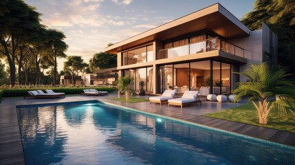 Fototapeta premium oasis house swimming pool