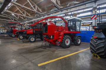 Fototapeta premium Workshop of a plant producing agricultural machinery.