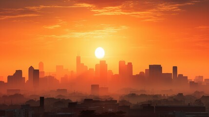 Fototapeta premium silhouette sunrise orange sky