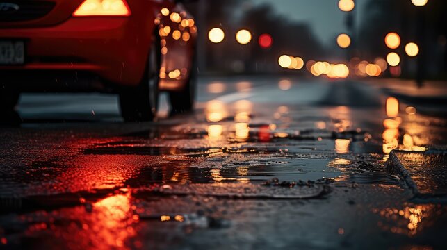 reflection red stoplight