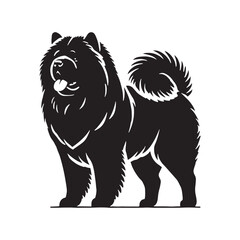 Striking Chow Chow silhouette emphasizing its unique build - Chow Chow illustration - minimal Chow Chow vector - dog silhouette
