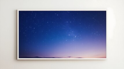 Night sky with stars, horizon, framed art