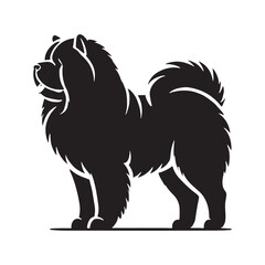 Stylish Chow Chow silhouette with a smooth, bold shape - Chow Chow illustration - minimal Chow Chow vector - dog silhouette
