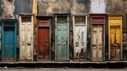 Naklejka premium distressed old wooden doors