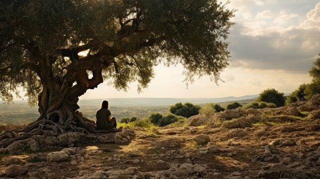 medittion sitting under a tree