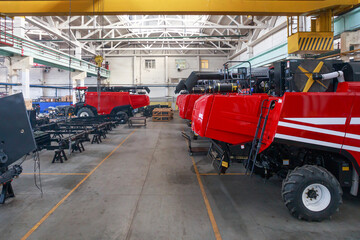 Fototapeta premium Workshop of a plant producing agricultural machinery.