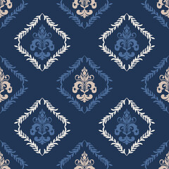 Damask seamless vector background. baroque style pattern.